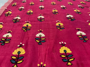 Indian Gujarat silk embroidery (144 x 194cm)