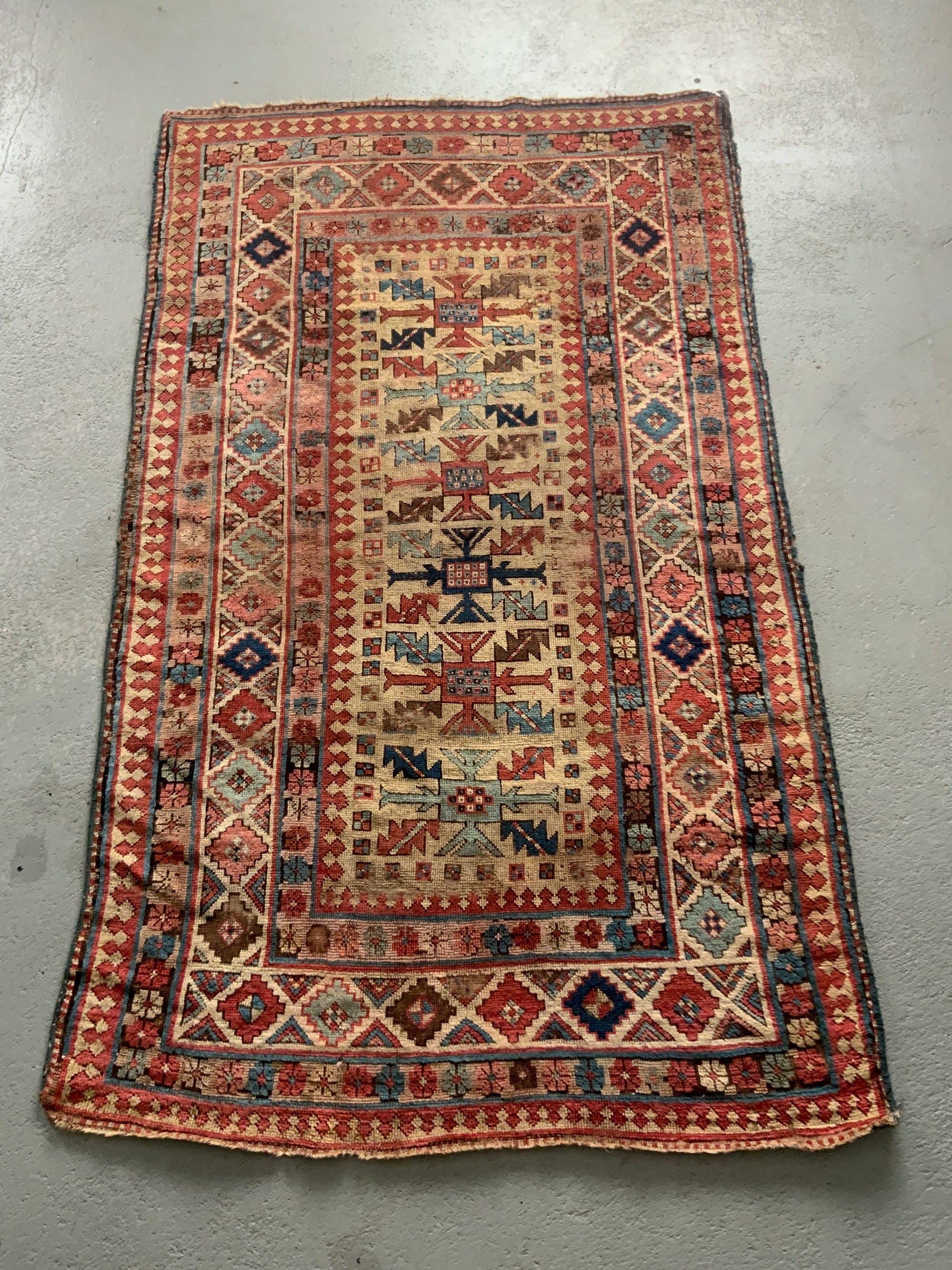 Caucasian antique Kazak rug (220 x 135cm)