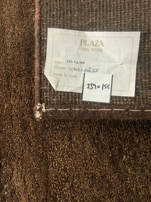 Indian gabbeh plain mottled tan rug (239 x 155cm)