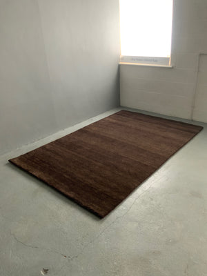 Indian gabbeh plain mottled tan rug (239 x 155cm)