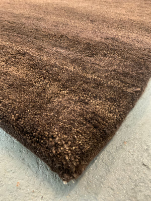 Indian gabbeh plain mottled tan rug (239 x 155cm)