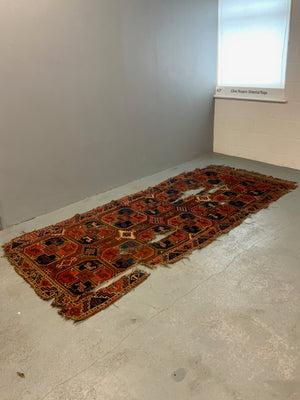 Uzbek antique nomad fragmentary carpet (296 x 129cm)