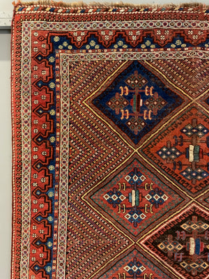 Afshar antique lattice design rug (169 x 136cm)