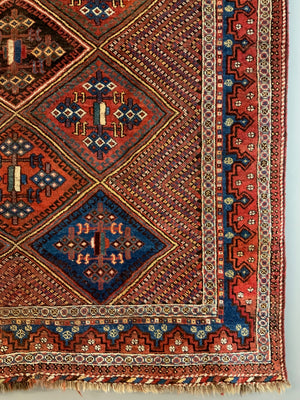 Afshar antique lattice design rug (169 x 136cm)