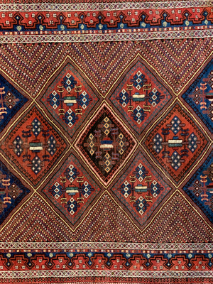 Afshar antique lattice design rug (169 x 136cm)