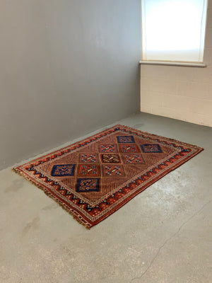 Afshar antique lattice design rug (169 x 136cm)