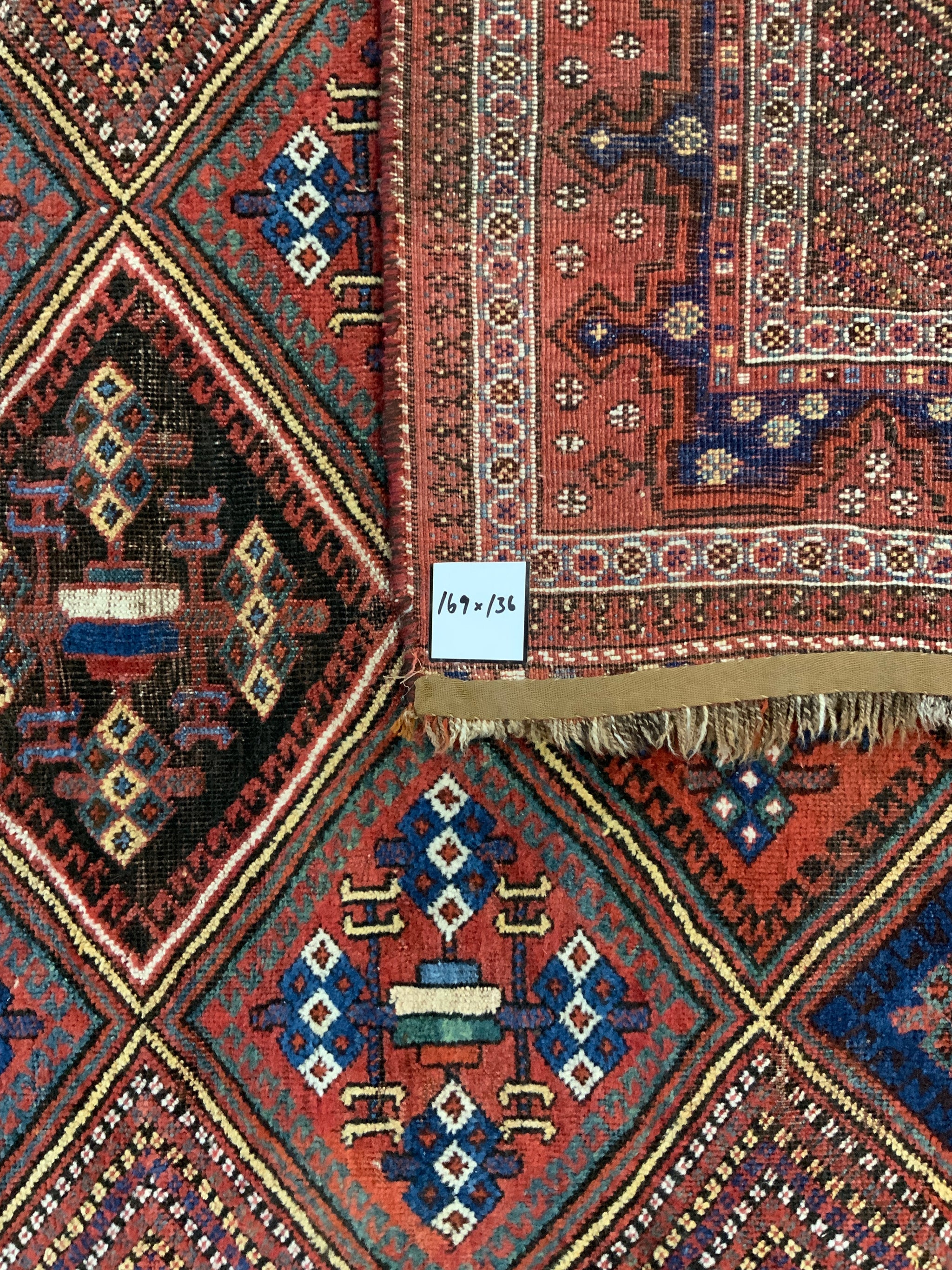 Lattice Design Rugs Afshar antique lattice design rug (169 x 136cm) - Clive Rogers