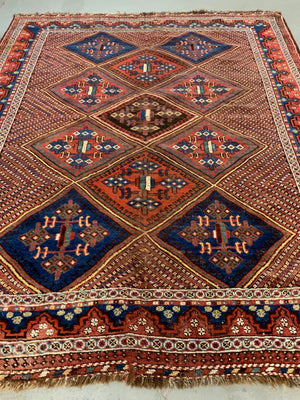 Afshar antique lattice design rug (169 x 136cm)