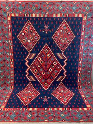 Turkish Sarkoy design large kilim carpet (355 x 276cm)