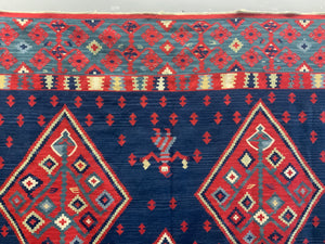 Turkish Sarkoy design large kilim carpet (355 x 276cm)