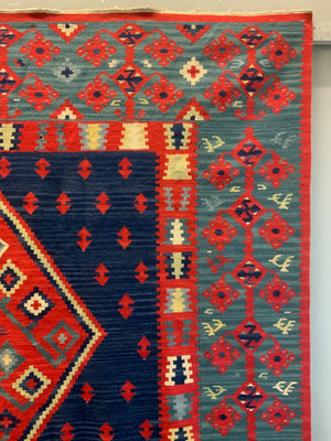 Turkish Sarkoy design large kilim carpet (355 x 276cm)