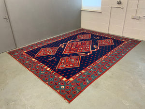 Turkish Sarkoy design large kilim carpet (355 x 276cm)