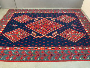 Turkish Sarkoy design large kilim carpet (355 x 276cm)