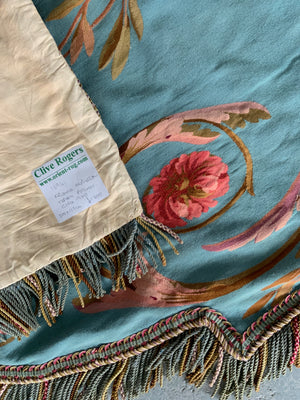 French antique Aubusson tapestry lit à baldaquin / pelmet (112 x 225cm)