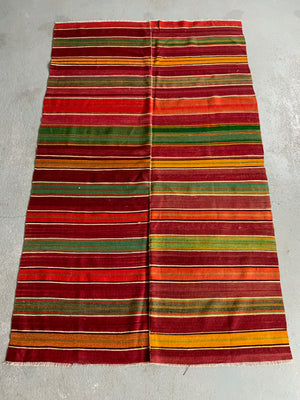 Turkish plainweave striped flatweave (231 x 144cm)