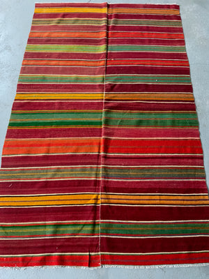 Turkish plainweave striped flatweave (231 x 144cm)