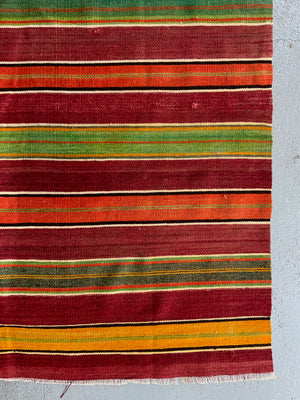 Turkish plainweave striped flatweave (231 x 144cm)