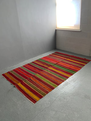 Turkish plainweave striped flatweave (231 x 144cm)