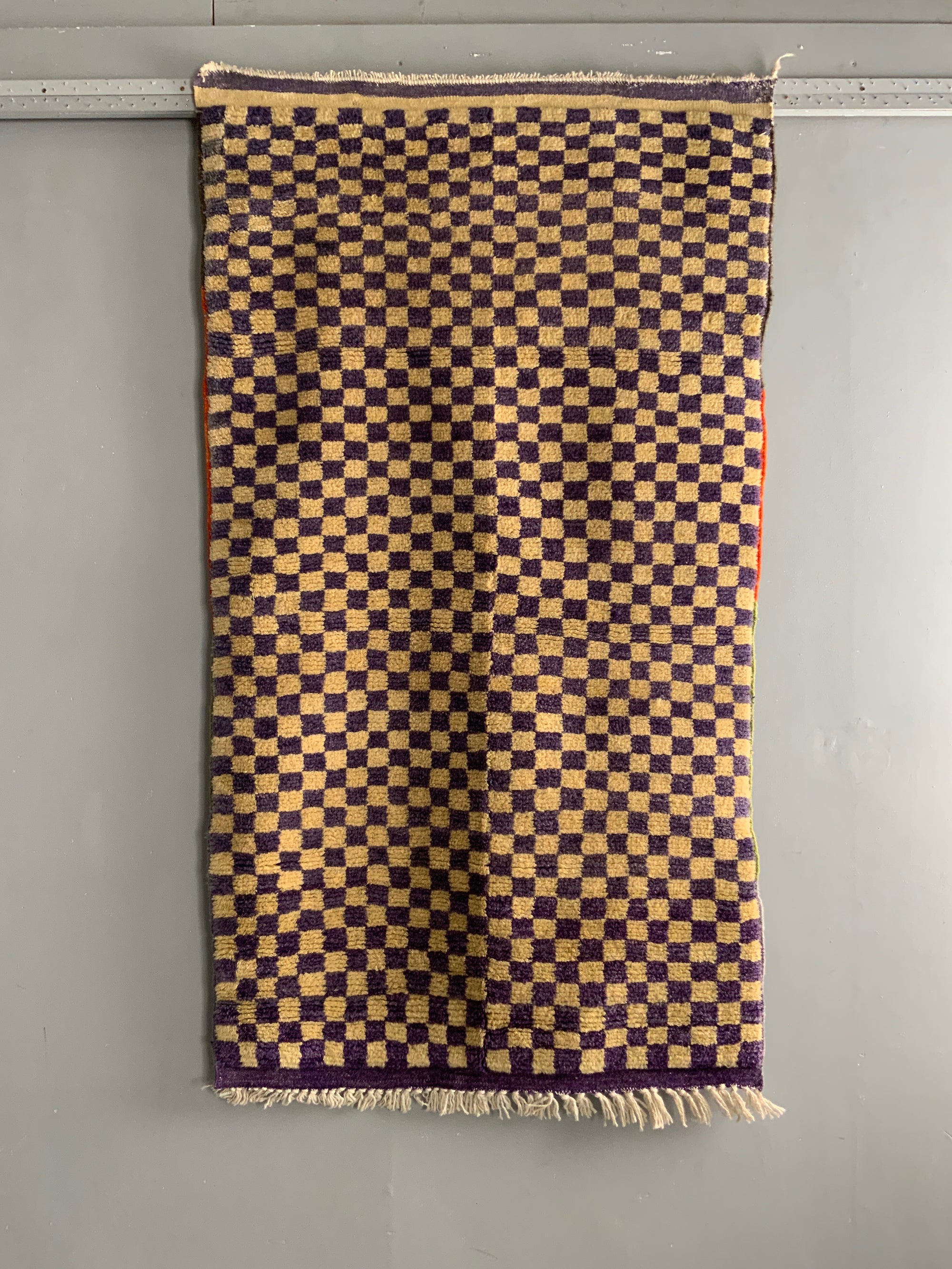 Turkish Tulu chequered rug (174 x 97cm)