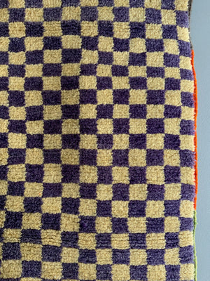 Turkish Tulu chequered rug (174 x 97cm)