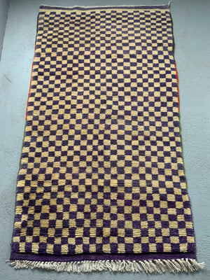 Turkish Tulu chequered rug (174 x 97cm)