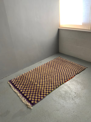 Turkish Tulu chequered rug (174 x 97cm)