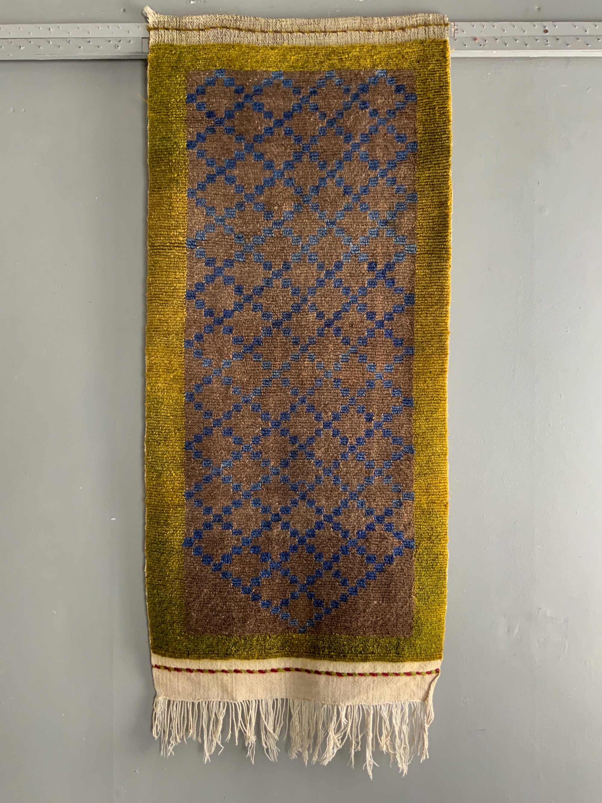 Turkish mohair looped pile Tulu rug (125 x 57cm)
