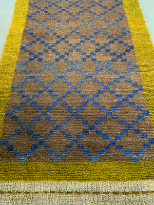 Turkish mohair looped pile Tulu rug (125 x 57cm)