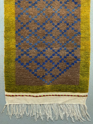 Turkish mohair looped pile Tulu rug (125 x 57cm)