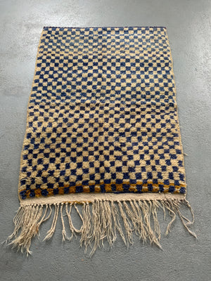 Turkish chequered Tulu rug (140 x 98cm)