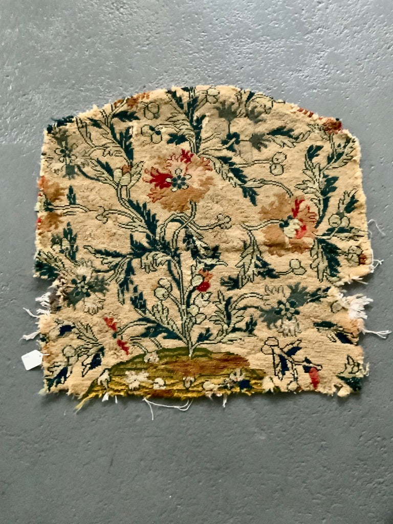 English / French antque petit point wool seat cover