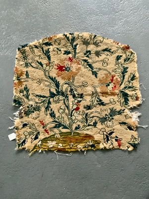 English / French antque petit point wool seat cover