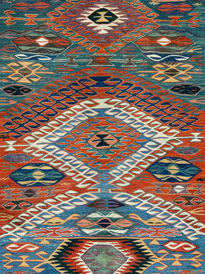 Turkish Konya kilim with Nazumlah design (178 x 148cm)