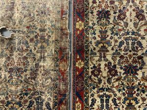 Turkish silk white ground 'Afshar' design rug (173 x 135cm) *new