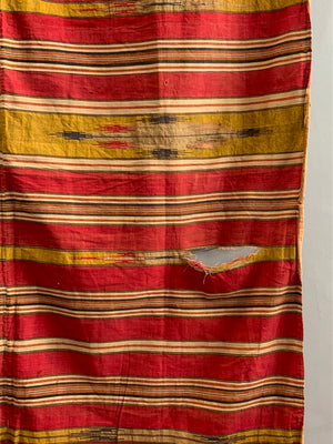 Syrian vintage striped cotton cloth with gilt (270 x 132cm) *AF