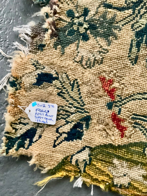 English / French antque petit point wool seat cover