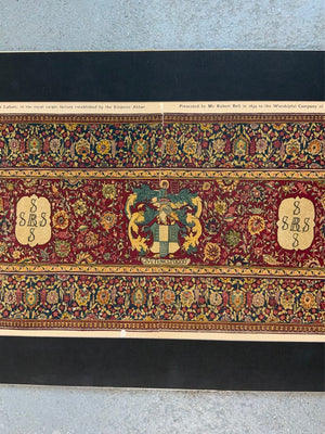 Victorian lithograph of Girdlers Company Indian carpet (30 x 91 cm)