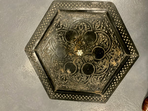 Syrian jardiniere table - hexagonal top with MOP inlay (66 x 40cm)