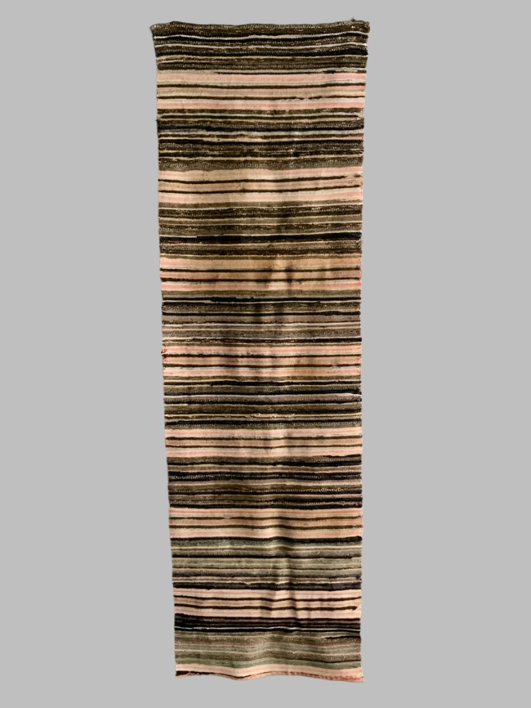 Swedish vintage rag-rug type flatweave runner (210 x 65cm)