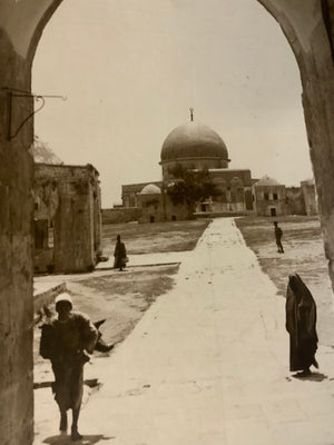 Al Aqsar Mosque Jerusalem sepia photo 1920s (30 x 24cm)