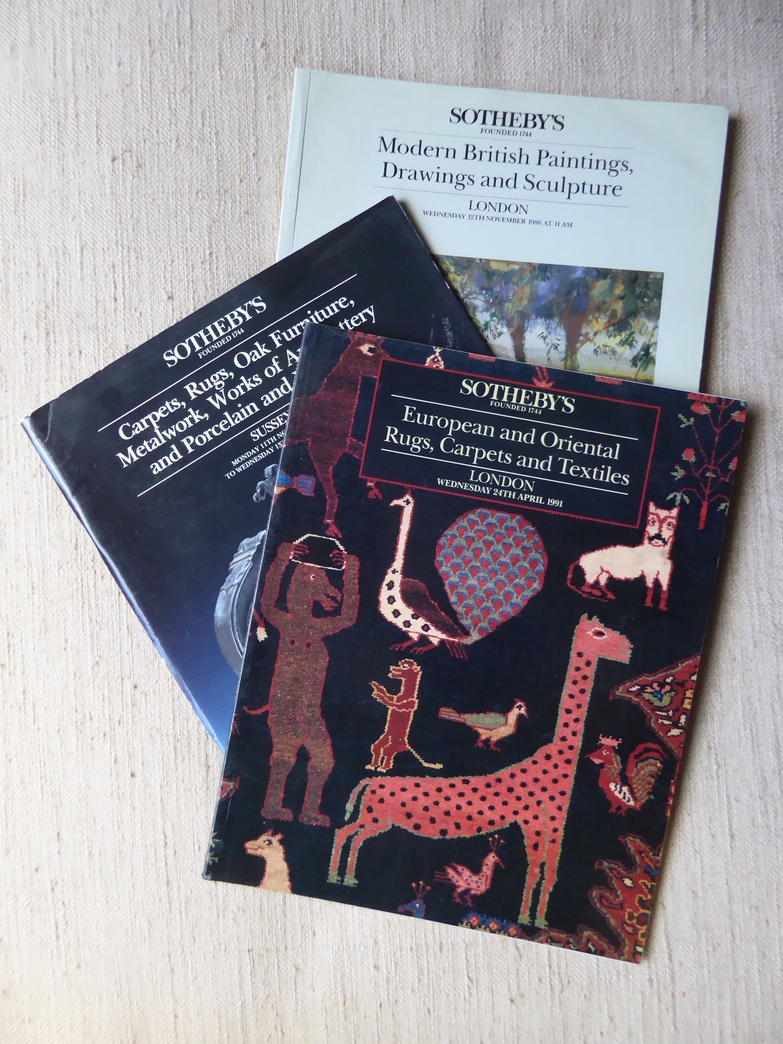 Sotheby's : three auction catalogues 1986 and 1991