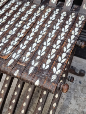 Damascus antique folding m.o.p. chair
