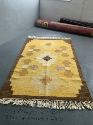 Swedish Marta rölakan tapestry flatweave rug (190x 132cm)