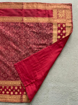 Sumatran antique Palembang ceremonial headcover (86 x 84cm)
