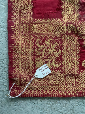 Sumatran antique Palembang ceremonial headcover (86 x 84cm)