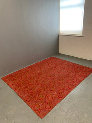 Victorian Turkey red Paisley bed coverlet (218 x 178cm)