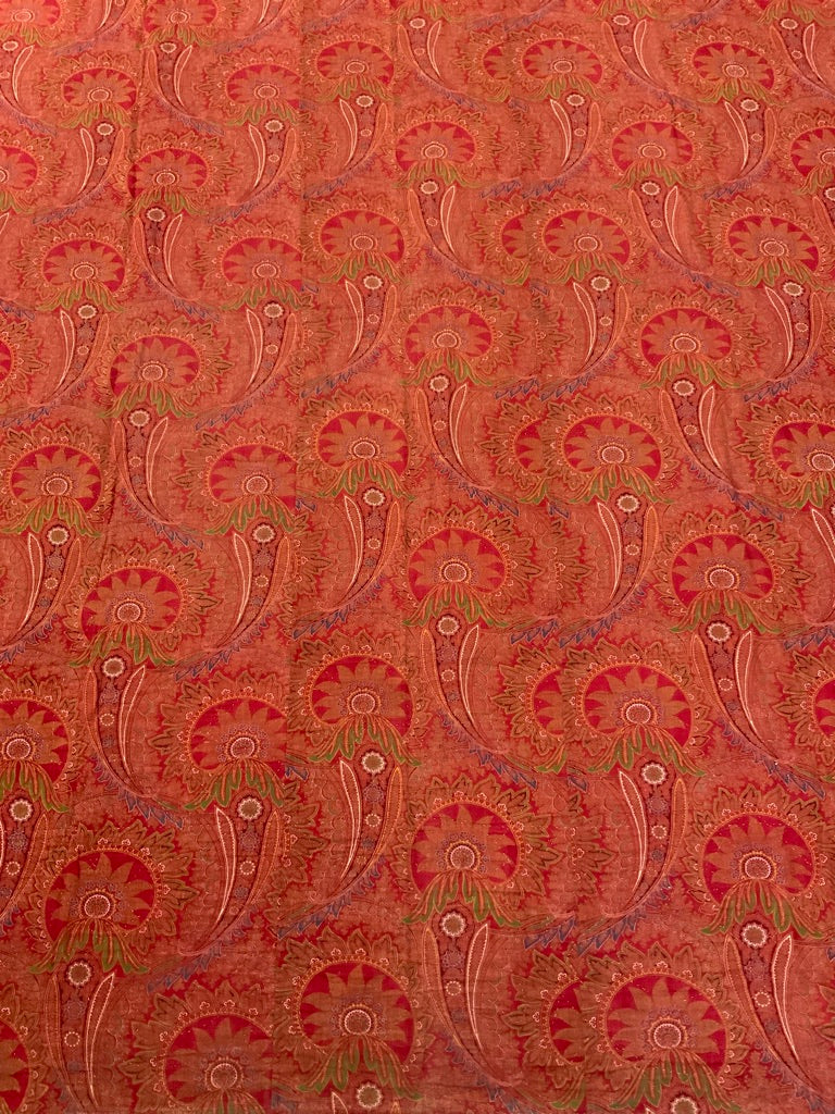 Victorian Turkey red Paisley bed coverlet (218 x 178cm)