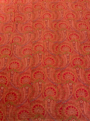 Victorian Turkey red Paisley bed coverlet (218 x 178cm)