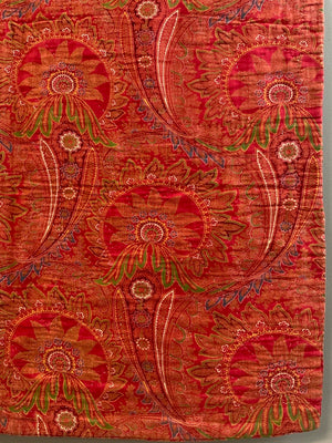 Victorian Turkey red Paisley bed coverlet (218 x 178cm)