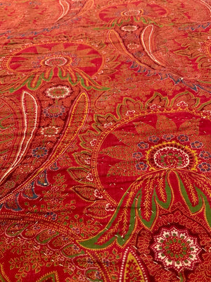 Victorian Turkey red Paisley bed coverlet (218 x 178cm)